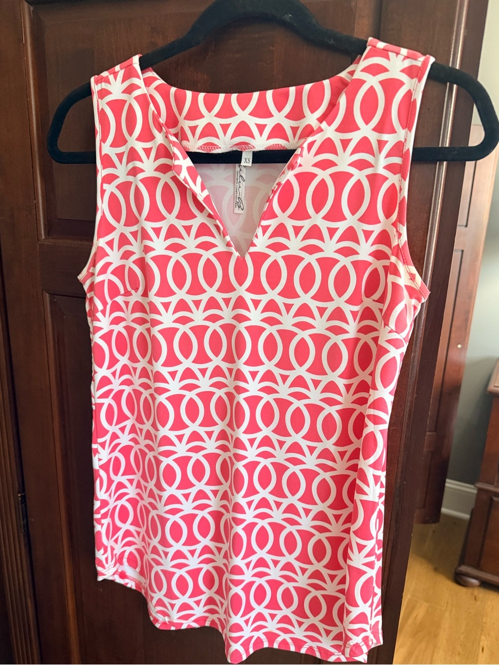 Lulu B  Coral & White Sleeveless Tunic XS